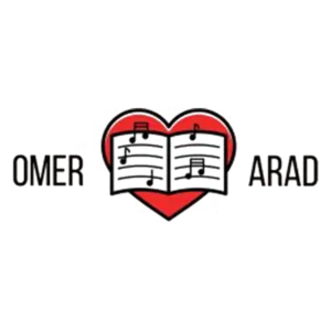 לוגו Omer Arad עם לב וספר תווים
